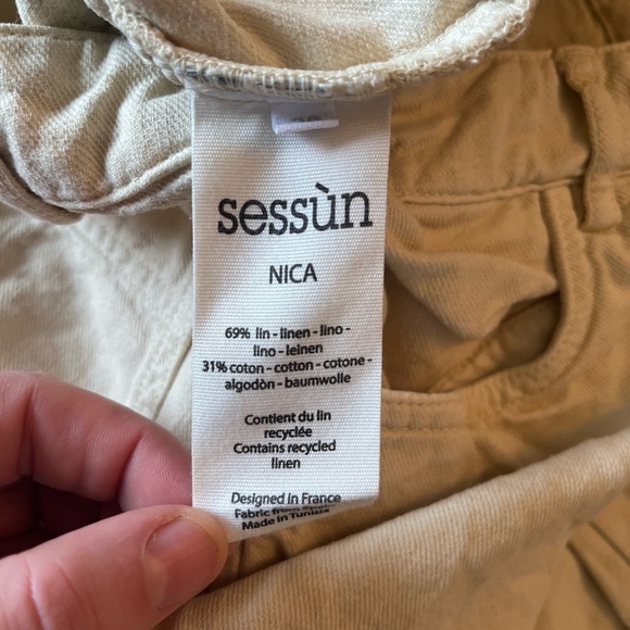 NEW SESSUN NICA JEANS TROUSERS linen cotton blend size 38 NWOT - Picture 6 of 8